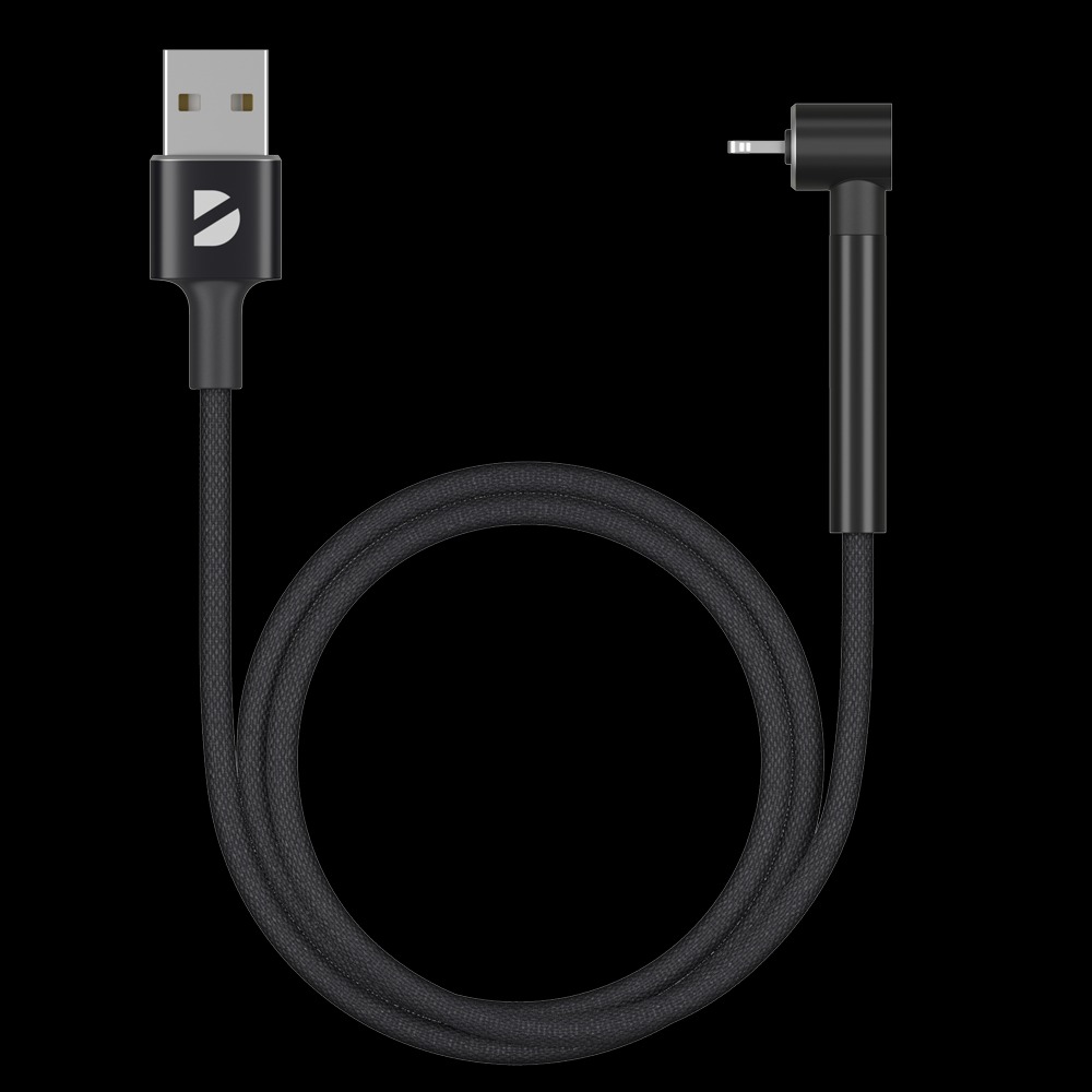 Дата-кабель Stand USB - Lightning, подставка, алюминий, 1м, черный, Deppa