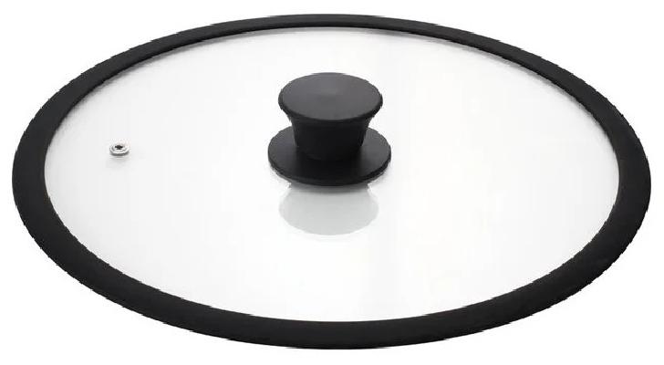 Mallony Крышка стеклянная C-type с силиконовым ободком, серия CAPPELLO-C, 28 см диа, сил ручка, тм Mallony 3663